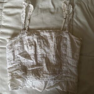 Abercrombie & Fitch Cream Smocked Top